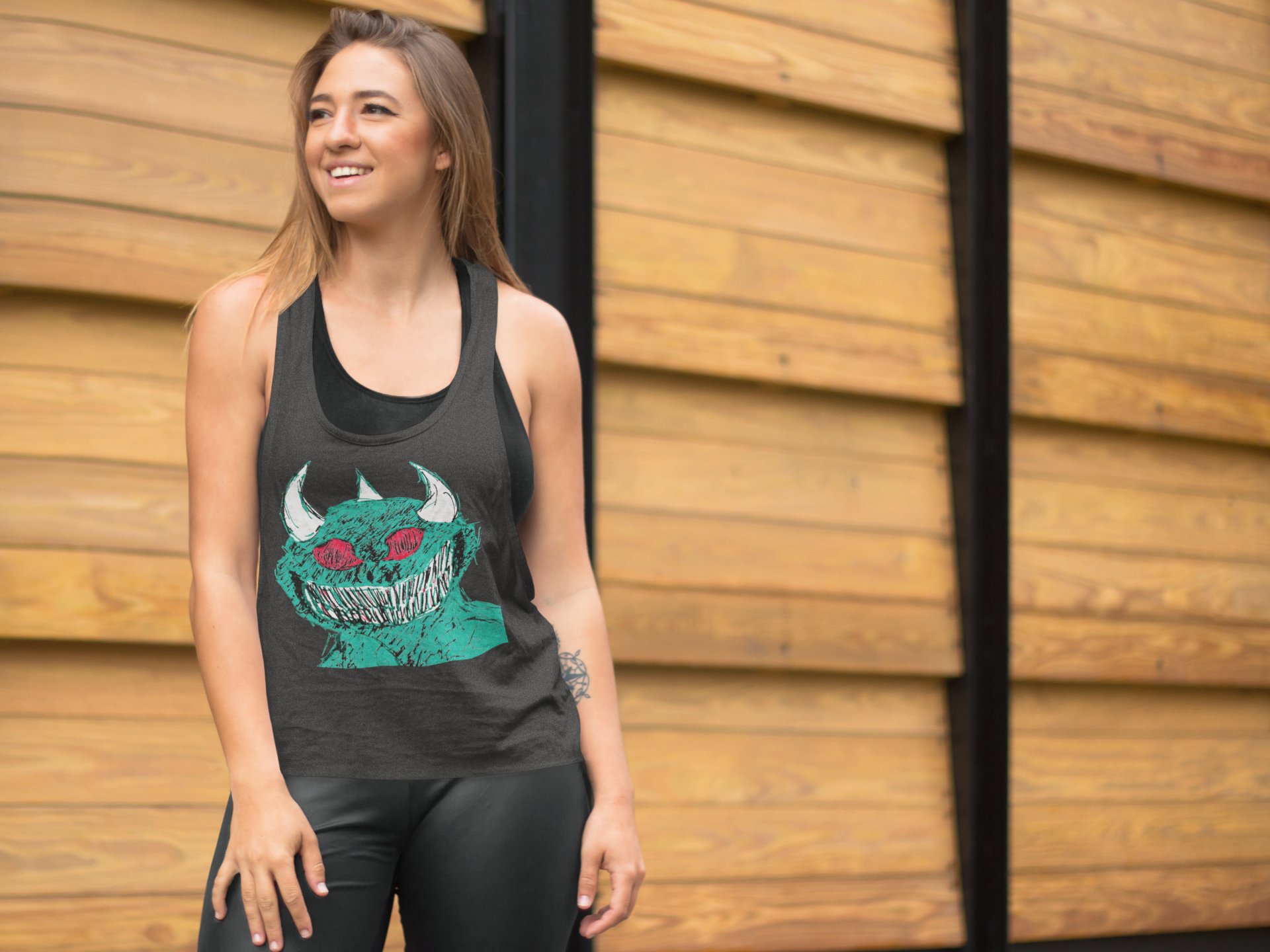 Johnny's Monster Women's Tri-Blend Racerback Tank